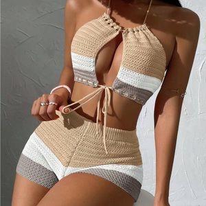 Color Block halter cover up set